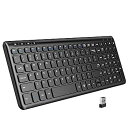 【中古】【未使用】Alampan ワイヤレスキーボード コンパクト 静音キーボード ノートパソコン コンピュータ 2.4G Office用 114キー USB 2段階折りたたみ式スタンド