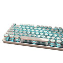 【中古】XJS メカニカルキーボード タイプライター風フルキーボード青軸 104キーレトロモダン 防衝突RGB 31種類青いバックライト 英語配列 Windows/Mac対(2)