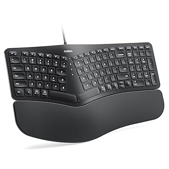 【中古】Nulea(ヌレア) RT05C 有線エルゴノミックキーボード クッションリストレスト付きスプリットキーボード チルト脚調整可能 プラ..