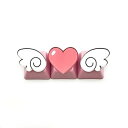 【中古】【未使用】Elacgap パーソナライズされたかわいいピンクのキーキャップ、Love Heart and Wingsキーキャップ、Cherry MXスイッチメカニカルキーボード(3キー