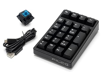 【中古】【未使用】FILCO Majestouch TenKeyPad 2 Professional PBT2色成形キーキャップ CHERRY MX 青軸 NumLock非連動 22キー USB 黒