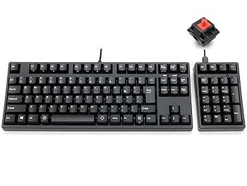 【中古】【未使用】FILCO Majestouch TKSP オフィスセット 日本語配列 静音赤軸 テンキーレスキーボード テンキーパッド 黒 PBT2色成形キーキャップ メディア機能 N