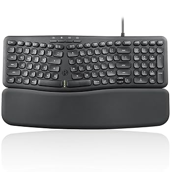 【中古】Perixx PERIBOARD-536BUS エルゴノミクス 英語配列キーボード 着脱式リストレスト ブラック