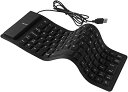 【中古】Giawkca シリコンキーボード USB有線 折り畳み式 巻き取り 軽量 柔らかいシリコン製 防水 防塵 静音設計 長時間稼働 テレワークリモート 在宅勤(2)