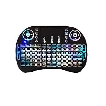 【中古】ワイヤレスミニキーボード タッチパッド搭載 マウスホイール付き 多機能ボタン 有効範囲10メートル Windows(背景の多色のライト) 【中古】ワイヤレスミニキーボード タッチパッド搭載 マウスホイール付き 多機能ボタン 有効範囲10メートル Windows(背景の多色のライト)