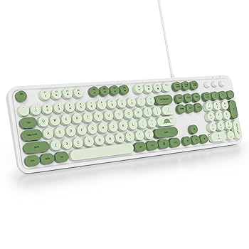 【中古】SbocKeeb レトロパンクキーボード フルサイズ タイプライター グリーンキーボード フ