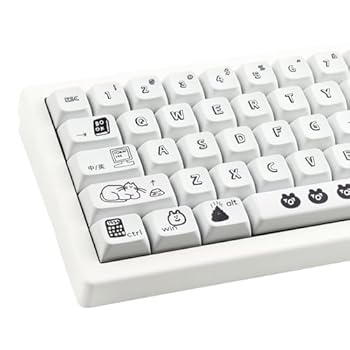 楽天AJIMURA-SHOP【中古】Sunzit PBT キーキャップ 130キー ブラック カートゥーン キーキャップ 昇華型 かわいいキーキャップ XDA プロファイル カスタムキーキャップ Ch