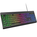 【中古】Meidosa(メイドーサ) バックライトキーボード 有線 ラージプリント レインボーイルミネーションLED付きコンピュータキーボード テンキーとメディ