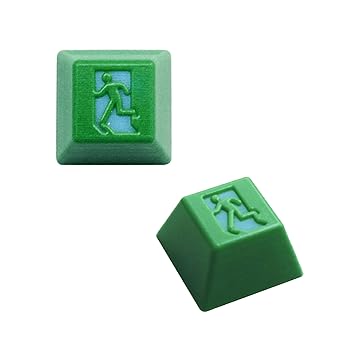 【中古】キーキャップ キートップ かわいい おもしろ cherrymx キーボード カスタム カスタマイズ ボタン 交換 非常口 pc esc【非常口キーキャップ】