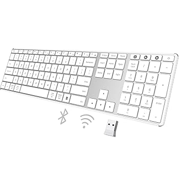 【中古】AUSDOM フルサイズ Bluetooth キーボード 2.4G ワイヤレス 静音 スリムキーボード マルチデバ..