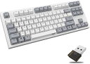 【中古】NiZ キーボード 【X87白い】 静電容量無接点方式 ワイヤレスキーボード 87キー PBT製キーキャップ搭載 Win/Mac両対応 キー荷重35g 英語配列 Blue(2)
