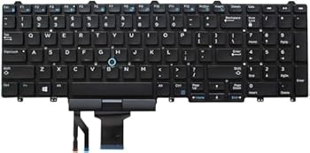 【中古】【未使用】修理交換用USキーボード Dell Latitude E5550 E5570 5550 5580 5590 5591 / Precision 3510 3520 7510 7520 7710 7720 ポインターなし フレーム