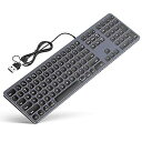 【中古】Yivandi オールアルミニウムバックライトキーボード Mac OS用 プラグアンドプレイ シックで洗練された有線USBキーボード テンキー付き iMac/Mac
