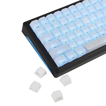 【中古】YMDK Ice Crack Shine Through Keycap 123 サイドプリント PC MDA プロファイル クール クリエイティブ カスタム キーキャップ 60 75 100% MX メ