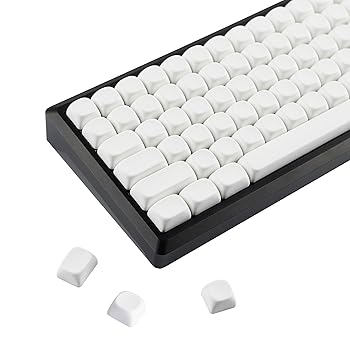 【中古】YMDK ピュアホワイト MOA プロファイル キーキャップ 129 キー シンプルスタイル PBT 昇華型 カスタム キーキャップ 61/68/84/87/98/104/108 MX