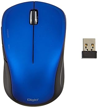 【中古】ナカバヤシ Digio2 無線 5ボタン Blue LED マウス ブルー Z7489