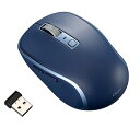 【中古】【未使用】無線静音5ボタン BlueLEDマウス/ネイビー