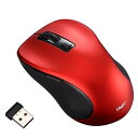 【中古】【未使用】無線静音5ボタン BlueLEDマウス/レッド(2)
