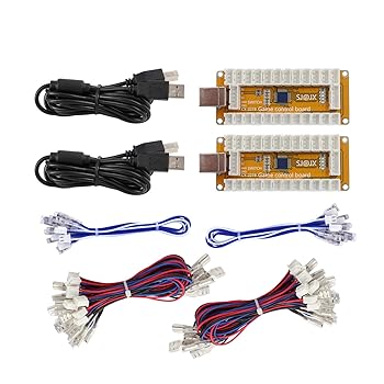 【中古】【未使用】SJ@JX アーケード ゲーム USB エンコーダ ゼロ遅延 2 プレイヤー ゲームパッド LED ..
