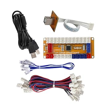 【中古】SJ@JX アーケード ゲーム USB エンコーダ ゼロ遅延 2 プレイヤー ゲームパッド LED ボタン ジ..