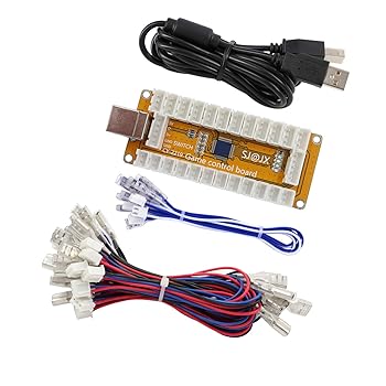 【中古】【未使用】SJ@JX アーケード ゲーム USB エンコーダ ゼロ遅延 2 プレイヤー ゲームパッド LED ..