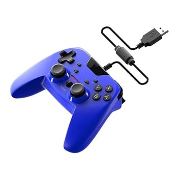 【中古】ゲームパッド 有線コントローラーゲームパッドデュアル振動ターボN-スイッチ/ PS3 / Androidやコンピュータと互換性 (Color : Blue, Size : One 【中古】ゲームパッド 有線コントローラーゲームパッドデュアル振動ターボN-スイッチ/ PS3 / Androidやコンピュータと互換性 (Color : Blue, Size : One