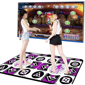 【中古】ダンスマット、ワイヤレスダブルゲーム電子ダンスマットパッド、体性感覚ゲームTVコンピューターデュアルユースダンスマット、ヨガ/ゲーム/子供