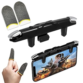 楽天AJIMURA-SHOP【中古】PUBG E-Sport モバイルゲーム用モバイルゲームコントローラー 統合ストレッチボタン フィンガースリーブ2個付き