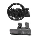 【中古】レーシングステアリングホイール、 シムコンペティションゲームレーシングホイールドライビングホイール270度ゲーミングレーシングホイール、ペ(2)