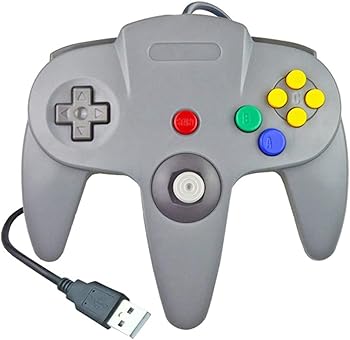 楽天AJIMURA-SHOP【中古】有線USB N64スタイルコントローラー Windows PC MAC Linux Raspberry Pi 3用 グレー