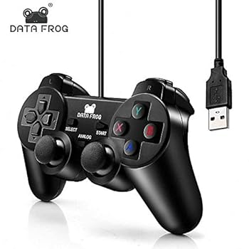 【中古】DATA FROG Classic 1.5m有線USBゲームコントローラ、振動フィードバックモーター付きWindows PC用ソフトタッチキー