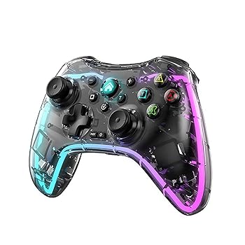 【中古】クリアワイヤレスSwitch Proコントローラー、iOS、Android、Nintendo Switch、PS5、PS4、PS3、PC用ワイヤレスBluetoothゲームコントローラー、ジ 【中古】クリアワイヤレスSwitch Proコントローラー、iOS、Android、Nintendo Switch、PS5、PS4、PS3、PC用ワイヤレスBluetoothゲームコントローラー、ジ