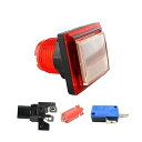 【中古】【未使用】WANSUPYIN 2023 12V LED ランプ 透明 正方形 プッシュボタン イルミネーション 内蔵マイクロスイッチ 33 * 33MM ゲームデバイス パーツ アクセサ