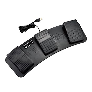 【中古】【未使用】3入力 マウス キーボード ゲームパッド 足踏みスイッチ PC フットペダル USBフットスイッチ