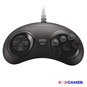 【中古】K&SGAMER セガ メガドライブ型 ゲームパッド USB コントローラー Steam PC 対応