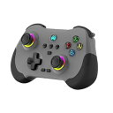 【中古】【未使用】GamePadデュアル振動-PCゲームコントローラーワイヤレス| RGBライトを使用したGamePadデュアル振動|人間工学に基づいたグリップトリガー停止ホー