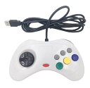 【中古】【未使用】セガサターン型USBゲームパッド, 9ボタン, 十字キー搭載, PCゲーム用, ホワイト