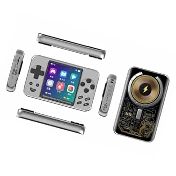 【中古】【未使用】ハンドヘルドゲームコンソール携帯電話ゲーム機のフルメタルボディの充電付きレトロゲームシステム