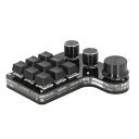 【中古】RGB LEDを備えたカスタムメカニカルキーパッド、USB C接続、9キー、ゲームおよびオフィスでの3つのコントロールノブ