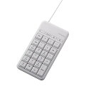 【中古】【未使用】エレコム テンキーボード 有線 Mサイズ メンブレン 高耐久 USBハブ付 ホットキー付 ホワイト TK-TCM015WH