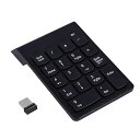 【中古】2.4Gワイヤレステンキーパッド 2000万回高耐久USBレシーバー付き 無線 ワイヤレステンキーボード Windows Mac 対応