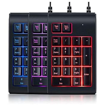 【中古】【未使用】19KeysミニUSB有線バックライト数字キーパッドサスペンション番号パッドキーボード..
