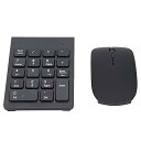 【中古】【未使用】テンキーパッド ミニ 2.4G 18キー 1200 DPI 数字キーボード ポータブル サイレント 財務会計 テンキー拡張 マウス コンボ ノ...
