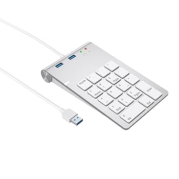 【中古】【未使用】Soseelnee ナンバーパッド ノートパソコン用 有線18キーテンキー USBハブと3.5mmオーディオ/マイ…