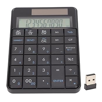 【中古】ワイヤレステンキー、29キーテンキー計算機、ポータブル2.4 GHz財務会計番号キーボード、ソーラー充電およびバッテリー駆動、ラップトップ、PC、
