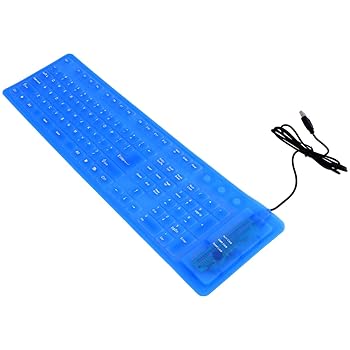【中古】【未使用】KOMBIUDA ロール 折り畳み トラベル アップ パソコン ウォッシャブル シリコン キーボード 有線 耐油 ポータブル キー サイレント USB 用