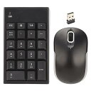 【中古】テンキーパッドマウスコンボ、2.4GHzワイヤレスナンバーパッドとマウス ABS素材 22キー ウルトラスリムUSBテンキーとマウスのコンボ ノートパソ