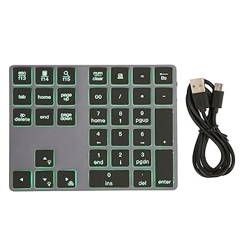 【中古】コンパクトなワイヤレス ナンバー パッド - 7 色のバックライト付き、Windows および OS 用の ..