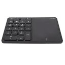 【中古】タッチパッド付きテンキー、22キータイプCポート10mワイヤレスワイヤレステンキーコンピュータ用 (黒)