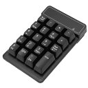 【中古】ワイヤレステンキー、19キーUタイプポータブルミニ低ノイズ数字キーボード、快適な片手テンキーパッド会計財務銀行用、ブラック